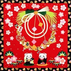 Furoshiki – 3 patterns(New Year, Christmas, Halloween) 100% cotton,50cm, Japan