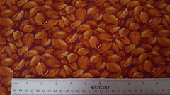 Woodbury BTY Unbranded Fall Autumn Brown Gold Leaves Leaf Print on Plum