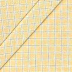 Soft Yellow Check Cotton Fabric–Yarn Dyed Woven Shirting 58” Wide – By The Yard