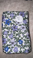 Vintage Floral Blue Cotton Fabric Remnants Lot 4 Pieces Quilt Craft Sewing