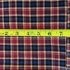 Navy Blue And Wine Plaid Woven Cotton Fabric 4-1/2 yd x 44″