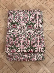 25 Yard Hand Block Print Handmade Cotton Indian Natural Sanganeri Printed Fabric