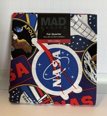 NASA Space Apollo II 100% Cotton Fabric, 18″ X 22″ Fat Quarter