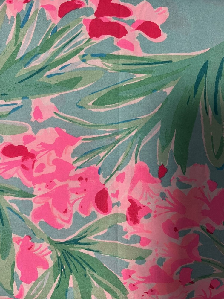 Lilly Pulitzer Beautiful Pink And Teal 18”x18” Non-Stretch Cotton fabric square