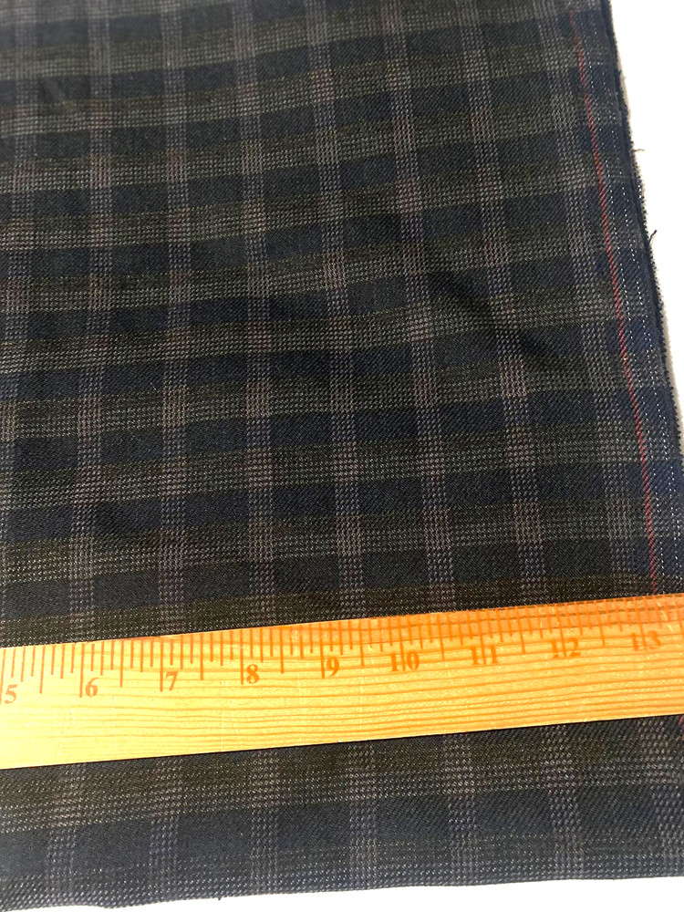 Vintage wool blend fabric/shades of brown plaid 1 yd 20″ x 58″