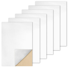 6 Pcs Self Adhesive Felt Sheets, White Felt Sheet with Adhesive Backing, 8 X 12