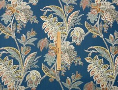 KRAVET ISHANA BLUE FLORAL 100% COTTON HIGH END MULTIUSE FABRIC BY YARD 54″W
