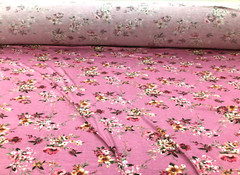 Printed Rayon Spandex 4 way Stretch Apparel Fabric Mauve Pink Orange Floral H304