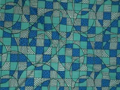 Blue Cotton Geometric print Fabric 20″ x 9″