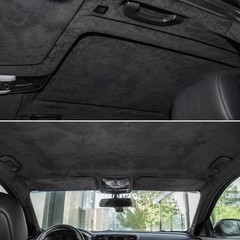 Black Suede Headliner Fabric w Adhwsive for Car Auto Headliner & Trim 98″ × 60″