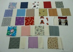 Quilting Fabric – for crafts sewing projects – squares with muslin – see photos
