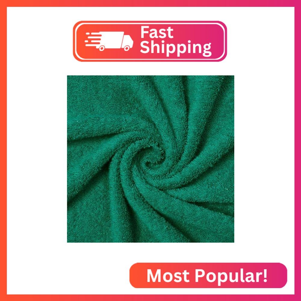 9 oz Cotton Terry Cloth Hypoallergenic 44/45″ Fabric by The Yard (Hunter Green,