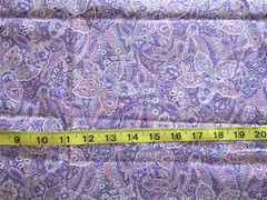 1 yd Cotton Fabric Purple Paisley All Over