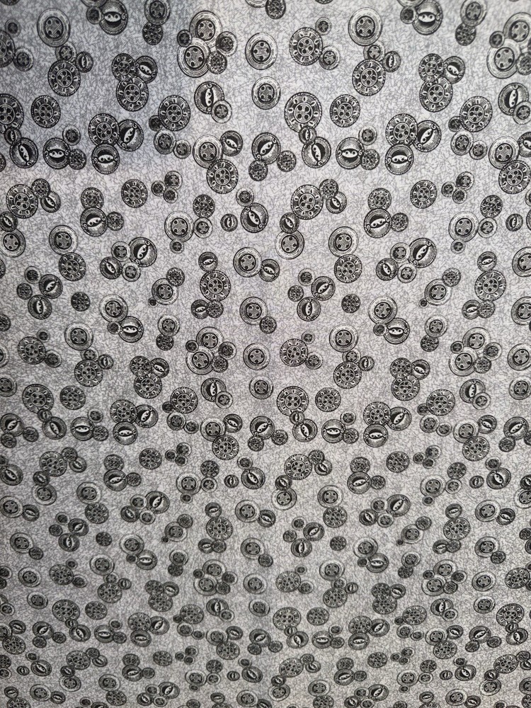 Vintage Buttons By Choice Fabrics ~ By The Yard ~ Black