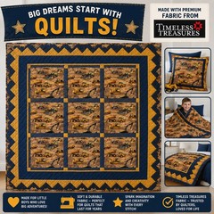 BOLT END 35 INCHES Timeless Treasures Construction Zone Cotton Quilt Fabric