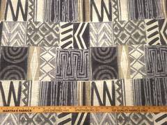 Covington KENOBI STONE Black Beige Tribal Print Designer Drapery Uph Fabric