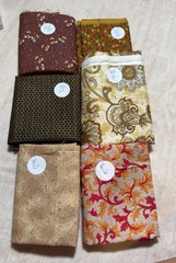 Vintage Floral Fabric Lot Cotton Brown Tan Paisley Coordinating Patterns