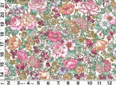 Dark Pink White & Yellow Spring Flowers Quilting & Sewing Fabric by Yard #939