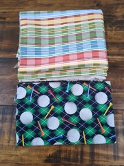 Lot of Fabric, Golf & Plaid, Multicolor, 1lb 10oz