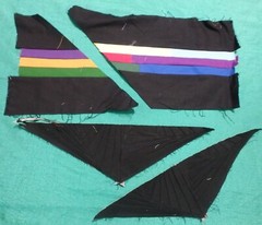 4 lb 13 oz Box Starter Quilt, String Pattern, Sections & Loose Pieces FSBTB106