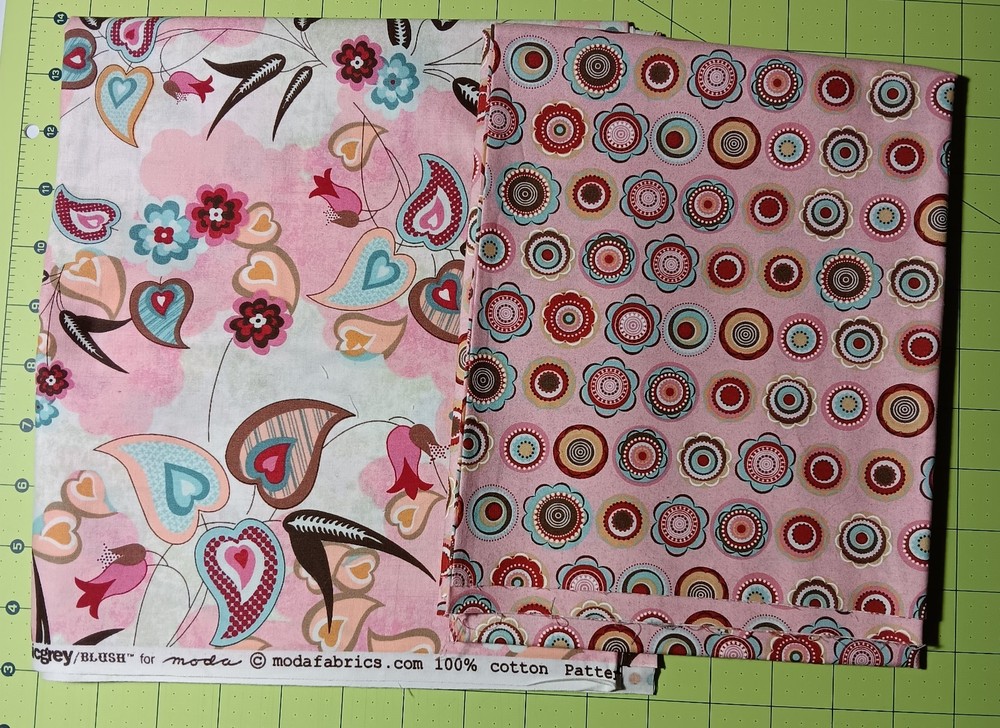 Blush by Basic Grey for Moda Fabric. 2 yards/2 prints #30201 & 30204 Cotton. OOP