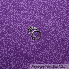 BonEful Fabric FQ Cotton Quilt Purple Calico Scroll Swirl Grape Wine Vine Ballet