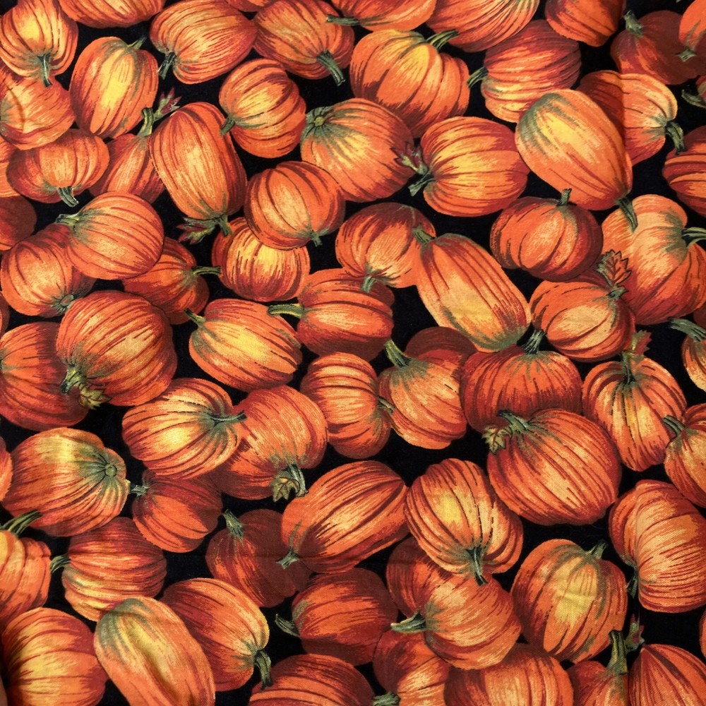 HARVEST All Over PUMPKIN COTTON PRINT BY CLASSIC Cottons 2 1/4 yards +