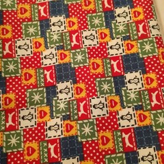 Set of Christmas Holiday Cotton Fat Quarters Blue Santa Snowflake Candy Cane 6ct
