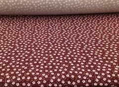 Double Brushed DTY Floral Spandex Stretch Apparel Fabric Burgundy Pink Tan L311