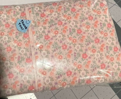Pink Purple Floral Vtg Fabric 63″ x 45″ 1.5 Yard Pc Spring Industries Semi Sheer