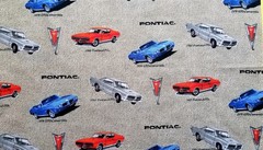 Pontiac GTO VINTAGE CARS NEW COTTON FABRIC 16 & 1/4″x43″ *PRE CUT PIECES* Rare!!