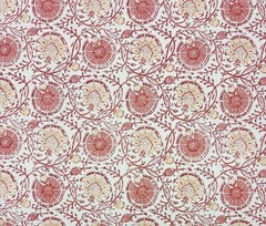 STOUT GIBERTINI SUNSET RED FLORAL VINE HIGH END MULTIUSE FABRIC BY YARD 56″W