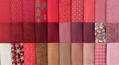 30 RED SHADES Fat / Long Quarter Floral Tonal Blender Quilt Cotton Fabric Bundle