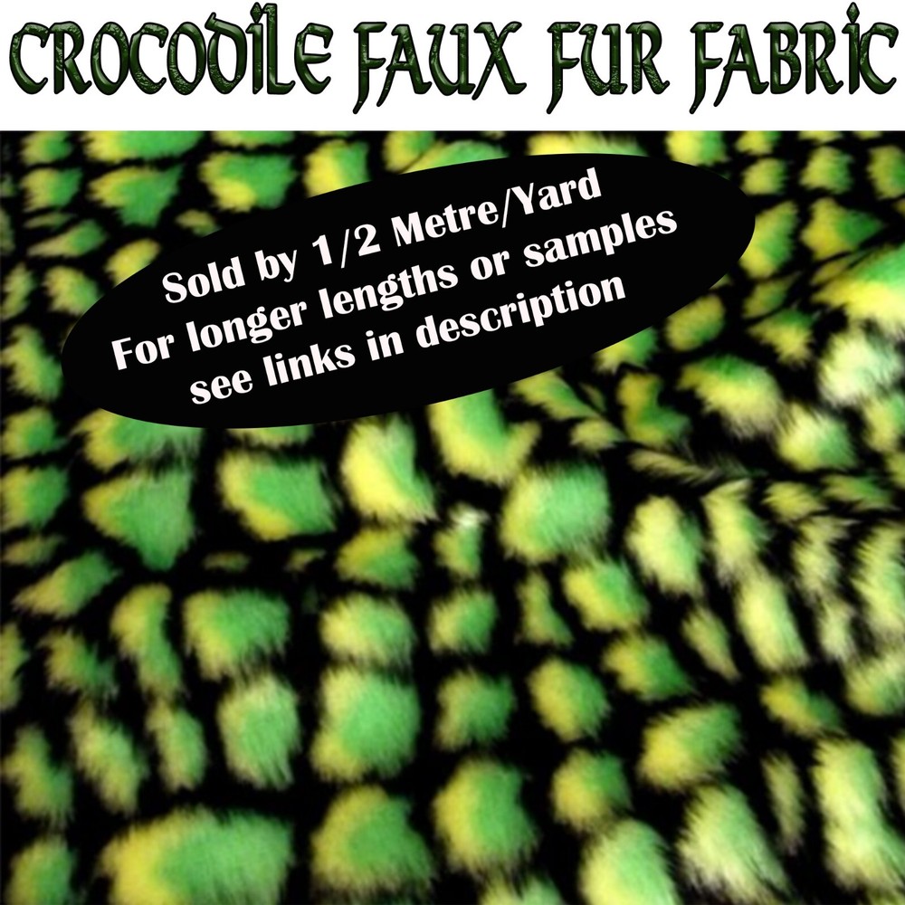 Crocodile Fluffy Faux Fur Fabric 150cm wide (60″) sold by half metre/yard