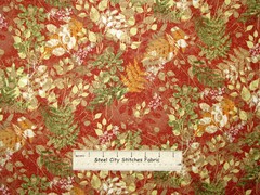 Fern Frond Foliage Rust Fabric By the Yard Cotton Timeless Treasures C9264