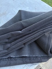 Yard Goods 3 1/2 Yards 45″ Wide Suit Weight Fabric Black w/ White Threads