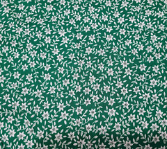 Ozark Calicos BTY Fabri-Quilt Ivory Floral on Green