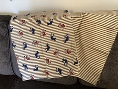 Raggedy Ann & Andy Wamsutta Cotton Fabric With Stripe 45” 37”. Striped 45”x36”