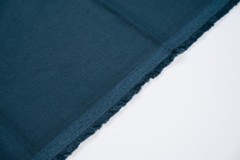 Luxury Linen Cotton Trouser Fabric Petrol Teal Blue Twill 240g 1.4m Bespoke Ital