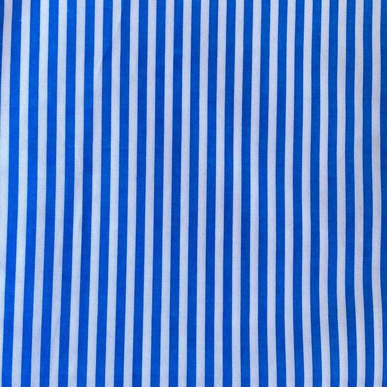 60” Width 100% Cotton Blue and White Stripe Fabric 1 Yard Pieces Sewing Quilting