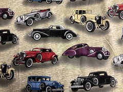 ANTIQUE CARS PACKARD ROLLS MERCEDES NATURAL STONE CREAM COTTON FABRIC FQ