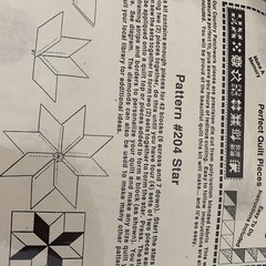 Country Patchwork 336 Precision Perfect Cut Quilt Pieces Pattern # 204 Star