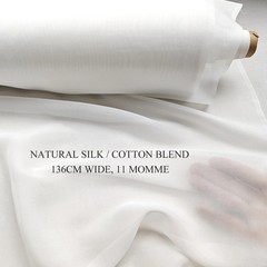 Natural Silk Cotton Chiffon Ivory White Mulberry Silk Chiffon Wedding Fabric
