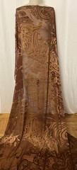 100% Burnout Silk Satin Rich Copper Bronze French Georgette Fabric 2yds 52″ Wide