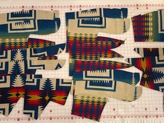 New Pendleton Wool blanket fabric remnants – Century Harding – appx 1.10 lb.