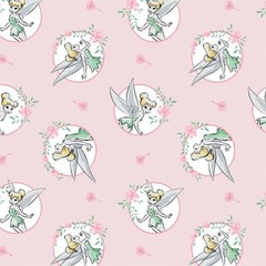 1/3 Yard Disney Princess Tinkerbell Tinker Fairy Floral Cotton Fabric