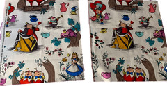 Alice in Wonderland Scrap (2)10.5″x12” Cotton Fabric Fat eighth Cat Queen Hatter