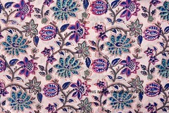 Cotton Fabric Hand Block Print Pure Sanganeri Running Indian New Vintage 3 Yard