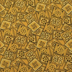 Fabric By The Yard – Yellow Bandana – 43” Wide – cotton/synthetic blend
