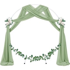 Wedding Arch Draping Fabric 1 Panel 29″ x 19Ft Sage Green Sheer Chiffon Curtain